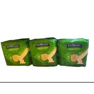 3 Medline FitRight Incontinence Adult Diaper Briefs UNOPENED SIZE: XL 60 TOTAL